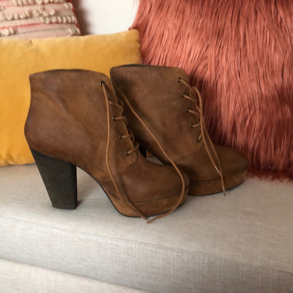 Steve Madden platform tie ankle booties